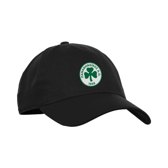 Dart Hat Black καπέλο με το λογότυπο του Παναθηναϊκού Α.Ο., ιδανικό για τις προπονήσεις και τις βόλτες σας. Εφαρμογή που ταιριάζει στο σχήμα του κεφαλιού.