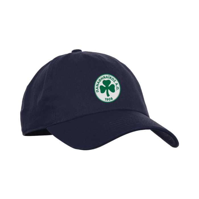 Dart Hat Navy καπέλο με το λογότυπο του Παναθηναϊκού Α.Ο., ιδανικό για τις προπονήσεις και τις βόλτες σας. Εφαρμογή που ταιριάζει στο σχήμα του κεφαλιού.